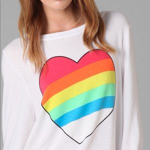 Wildfox rainbow heart sweater.